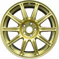 Gold alloy wheel rim on a white background