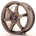 A single multi-spoke alloy wheel rim in a metallic bronze finish, shown at a three-quarter angle against a clean white background.