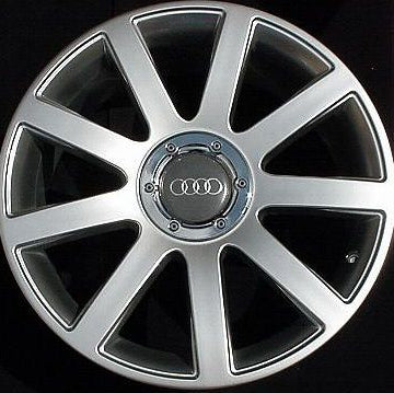 Audi car wheel rim on a black background