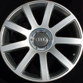 Audi car wheel rim on a black background