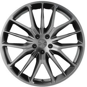 Gray alloy wheel on a white background