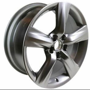 Silver alloy wheel on a white background