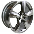 Silver alloy wheel on a white background