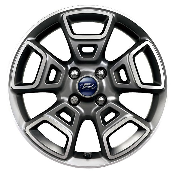 Car wheel rim with Ford logo on a white background