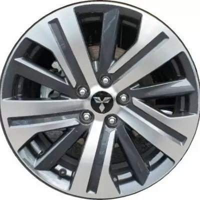Car wheel rim with a brand logo on a white background